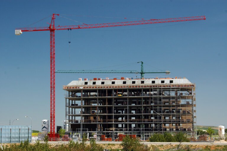 Edificio en construcción, vista de la estructura del edificio
